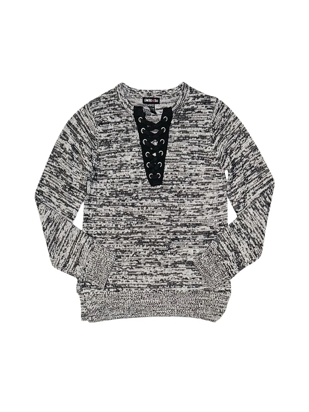 LIMITED TOO Girl's Black And White Long Sleeve Sweater Medium 10/12